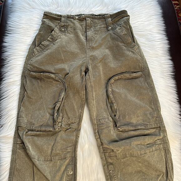We The Free Free People Dusty Olive Can’t Compare Slouch Pants - Picture 3 of 11